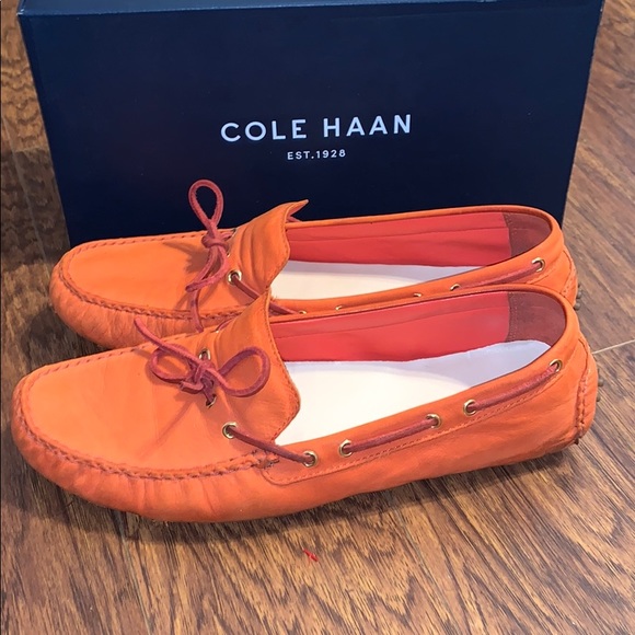 Men’s Cole Haan Orange Driving Loafer Shoes Sz 11B - Picture 2 of 6